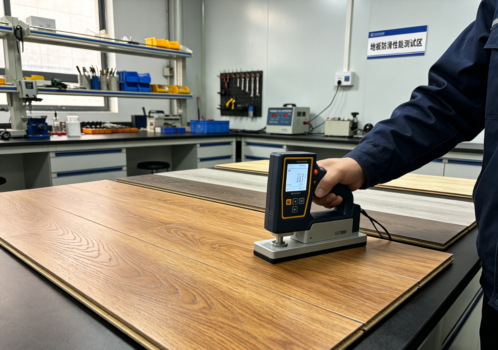 Anti-slip SPC vinyl flooring safety and friction test