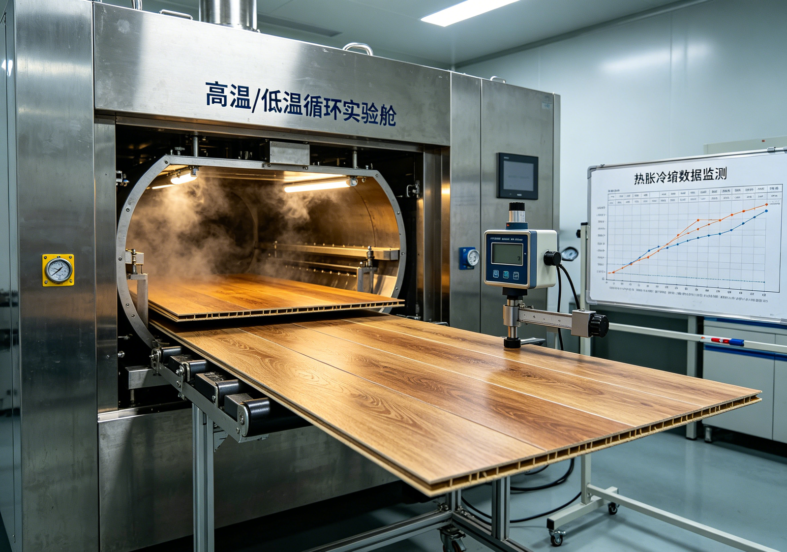 Wood look SPC vinyl flooring dimensional stability immersion test